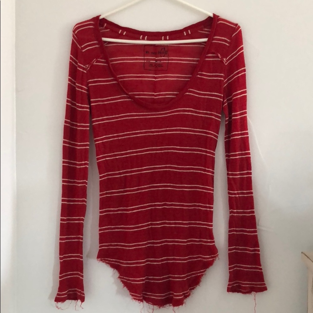 Free People Red Long Sleeve